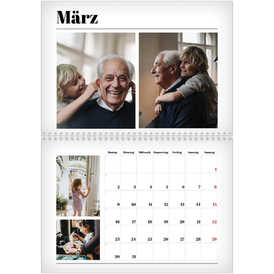 Fotokalender A4 doppelt (30 x 40 cm) — Zeitschriften-Stil [Marsch]
