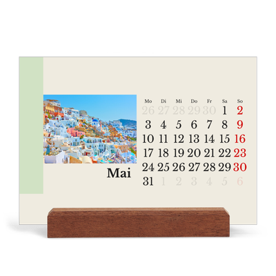 Tischkalender mit Holzfuß Querformat  — Sehenswürdigkeiten der Welt [deckblatt]