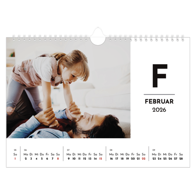 Fotokalender A4 — Buchstaben im Fokus [Februar]