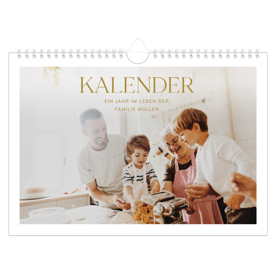 Fotokalender A4 — Großer goldener Text [deckblatt]