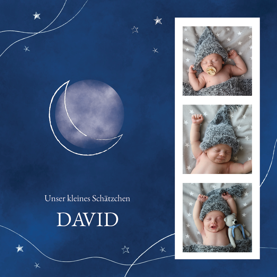 Einladungskarten — Mondgesicht