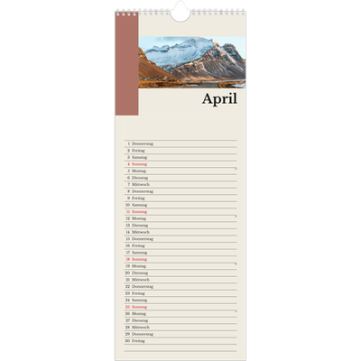Küchenkalender  — Sehenswürdigkeiten der Welt [April]