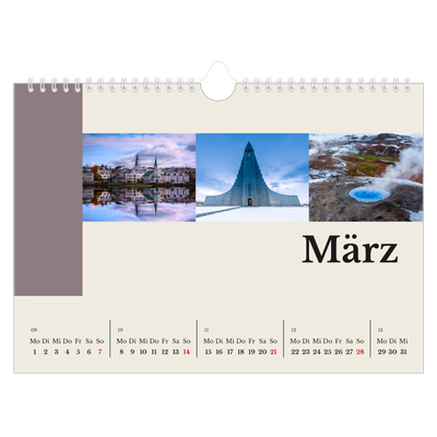 Fotokalender A4 — Sehenswürdigkeiten der Welt [Marsch]