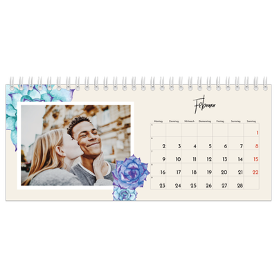 Tischkalender — Gemalte Blumen [Februar]