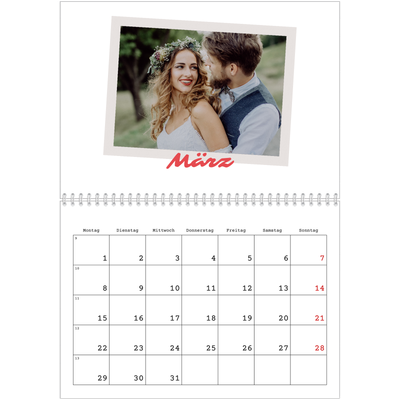 Fotokalender A4 doppelt (30 x 40 cm) — Karminrote Signatur [Marsch]