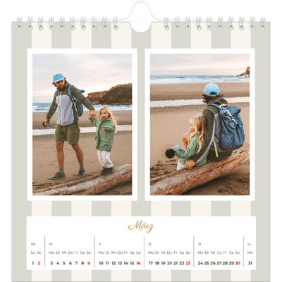 Jahreskalender Quadratisch — Schrift und Streifen [Marsch]