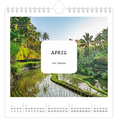 Jahreskalender Quadratisch — Die ganze Geschichte [April]