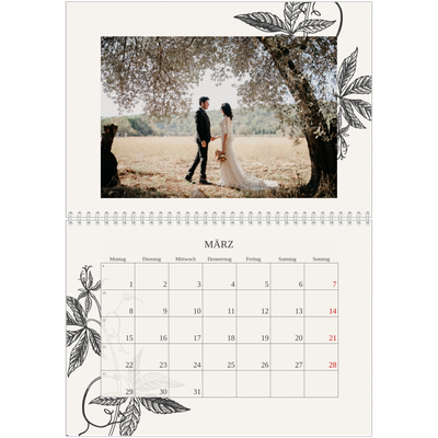 Fotokalender A4 doppelt (30 x 40 cm) — Tinte und Efeu [Marsch]