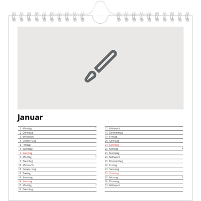 Jahreskalender Quadratisch — Gestalte deine eigenen Produkte [Januar]