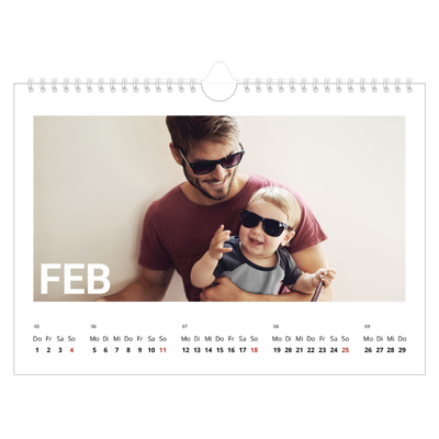 Fotokalender A4 — Großer Monat [Februar]