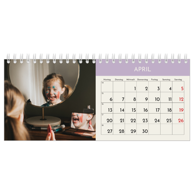 Tischkalender — Pastellfarbene Monate [April]