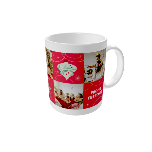 Tasse bedrucken — Festliche Formen - rot
