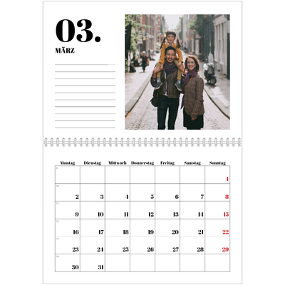 Fotokalender A4 doppelt (30 x 40 cm) — Serif und Momente [Marsch]