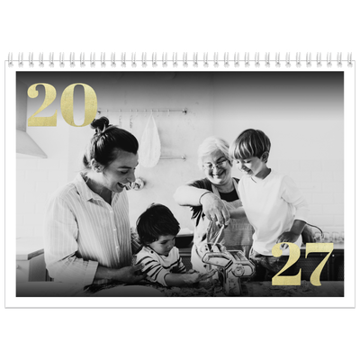Fotokalender A4 doppelt (30 x 40 cm) — Große Glitzerzahlen [deckblatt]